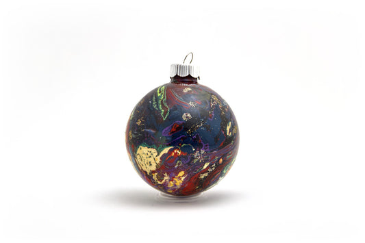 Elegant 4” Painted Glass Ornament