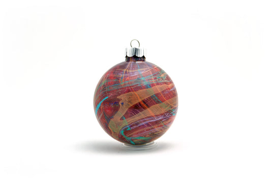 Elegant 4” Painted Glass Ornament