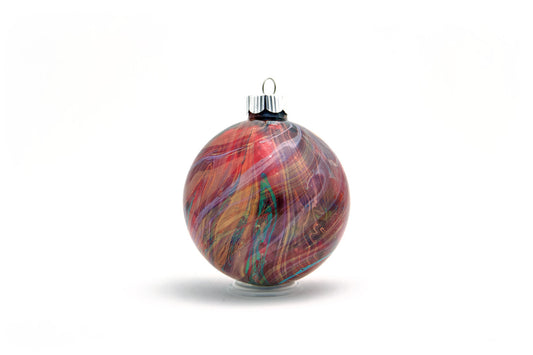 Elegant 4” Painted Glass Ornament
