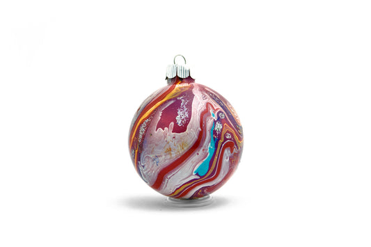 Elegant 3” Painted Glass Ornament