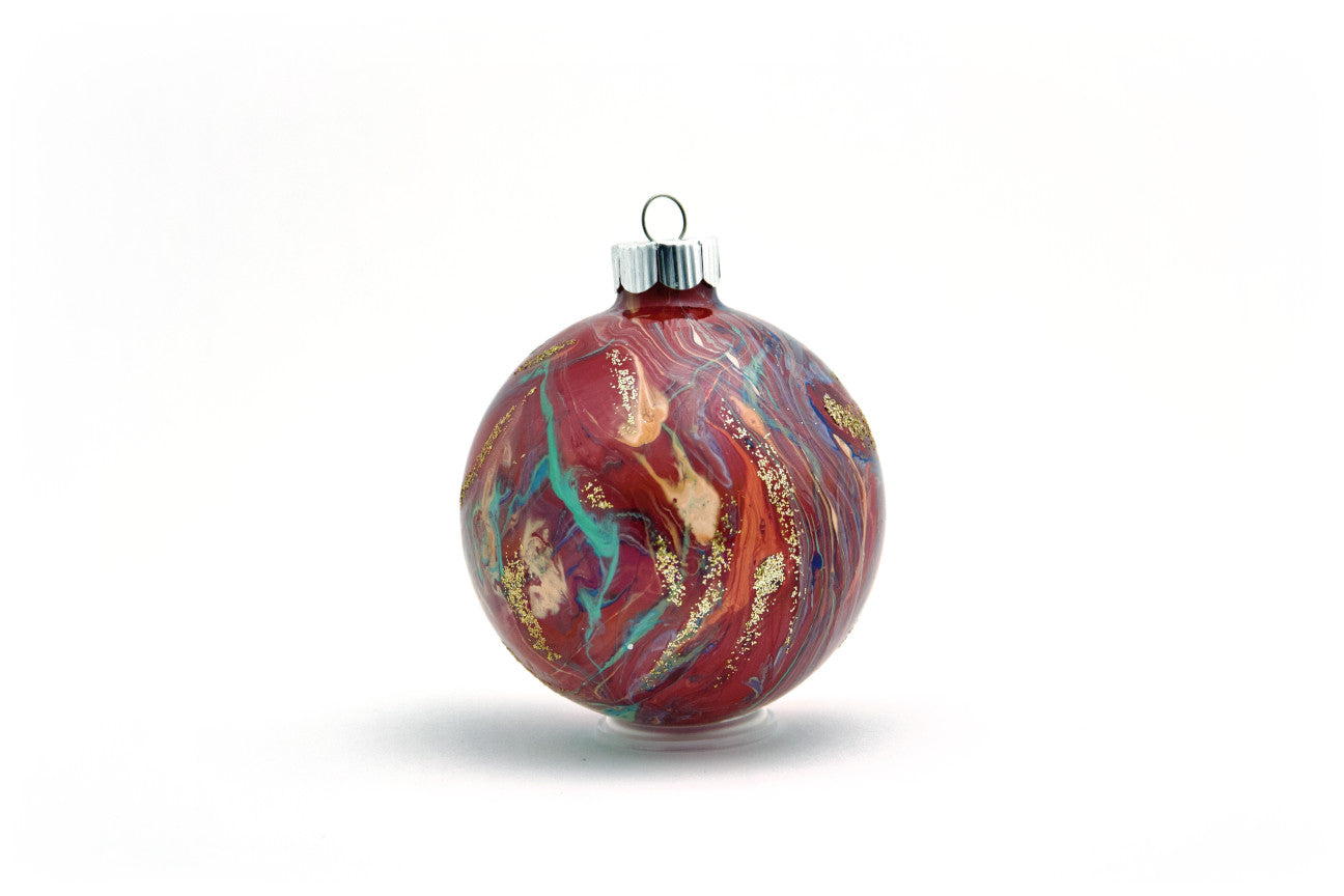 Elegant 3” Painted Glass Ornament