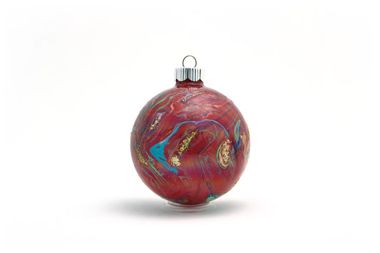 Elegant 3” Painted Glass Ornament