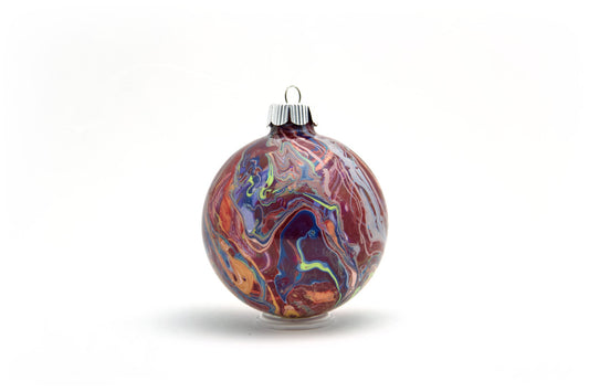 Elegant 3” Painted Glass Ornament