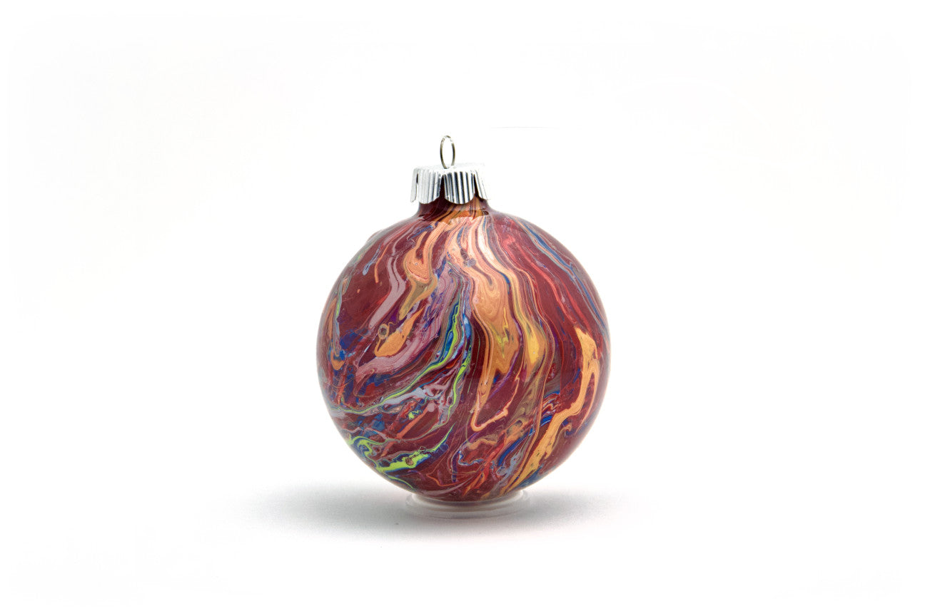 Elegant 3” Painted Glass Ornament