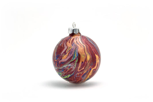 Elegant 3” Painted Glass Ornament