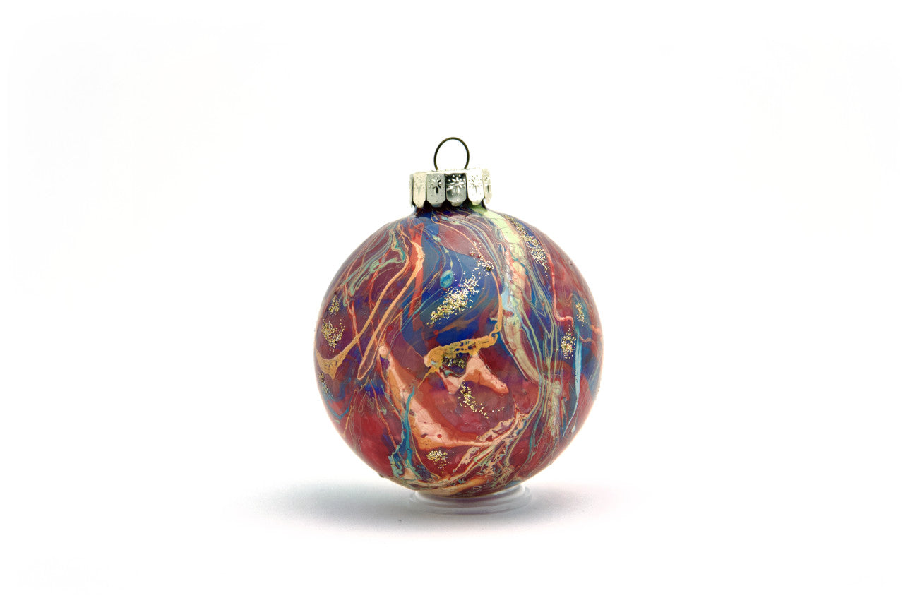 Elegant 4” Painted Glass Ornament