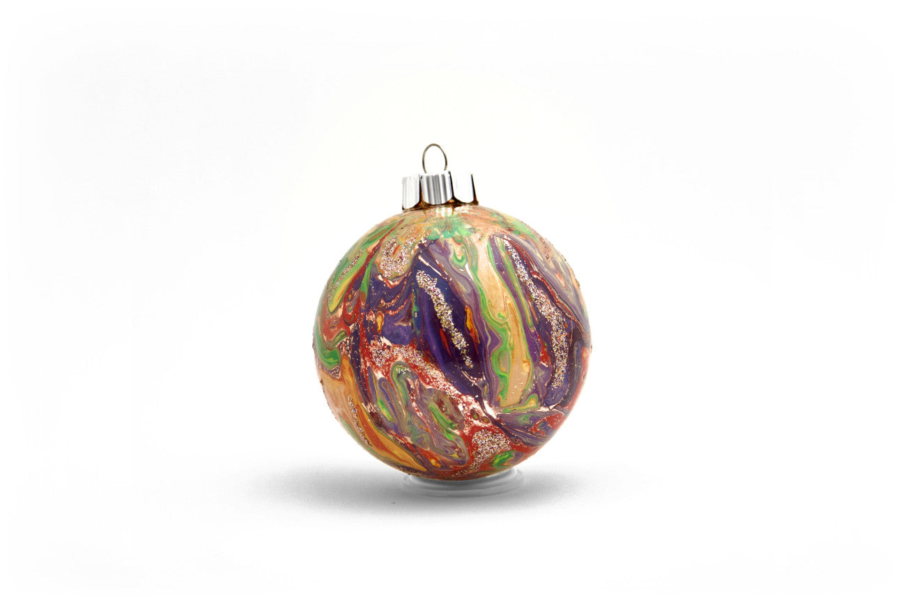 Elegant 3” Painted Glass Ornament