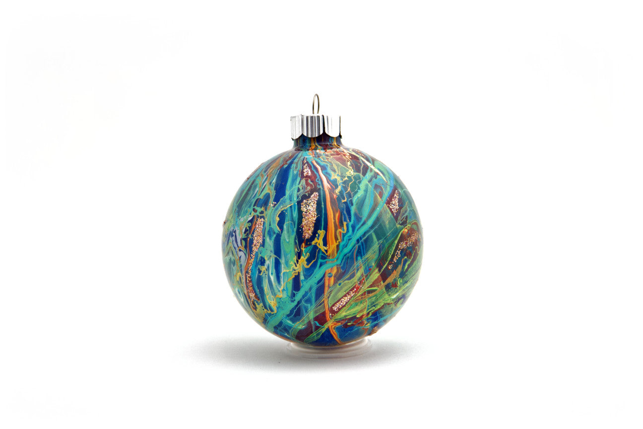 Elegant 3” Painted Glass Ornament