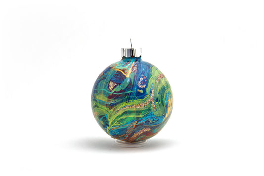 Elegant 3” Painted Glass Ornament