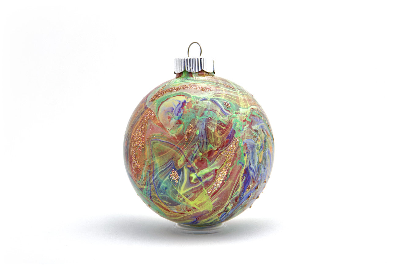 Elegant 4" Painted Glass Ornament