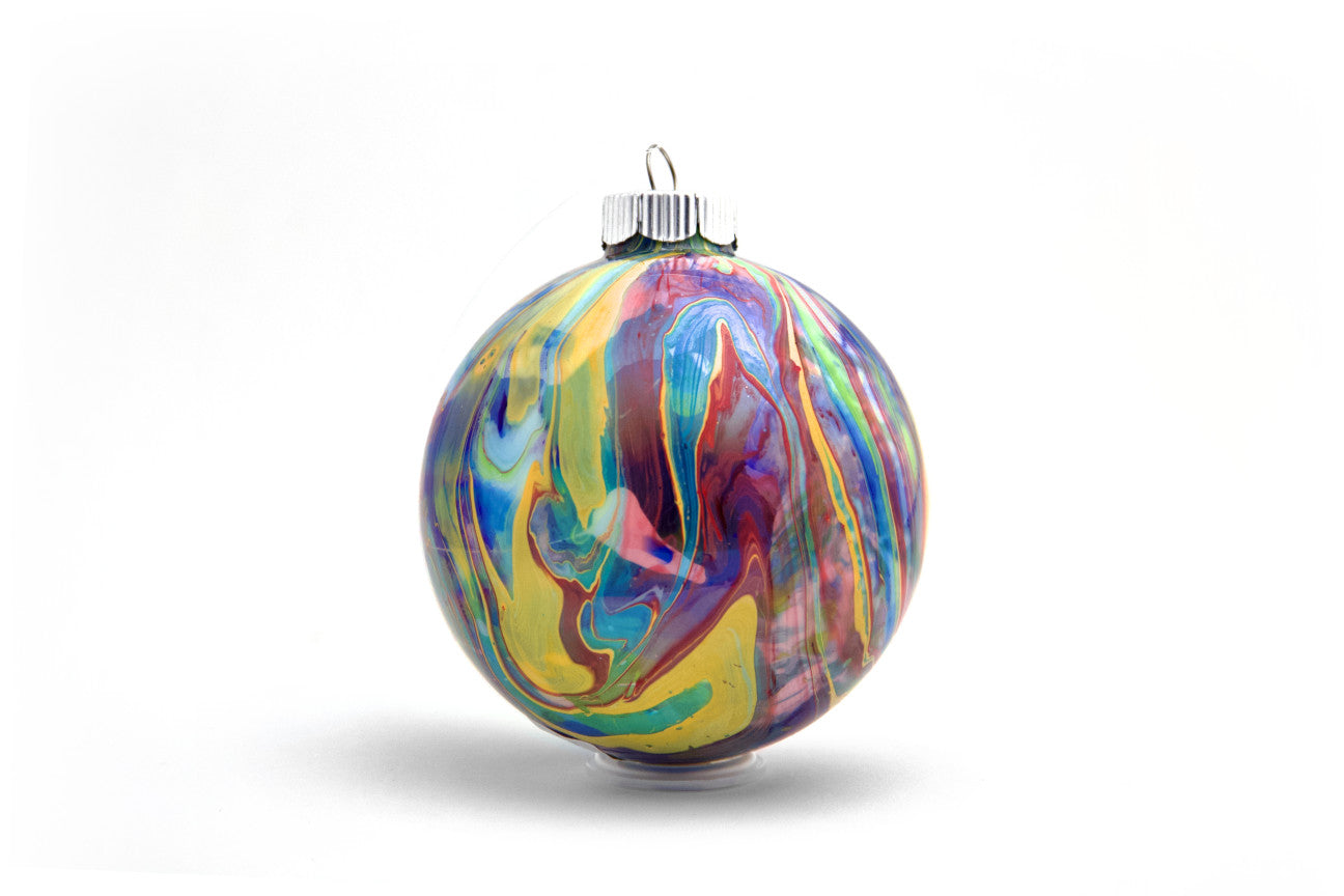 Elegant 4" Painted Glass Ornament