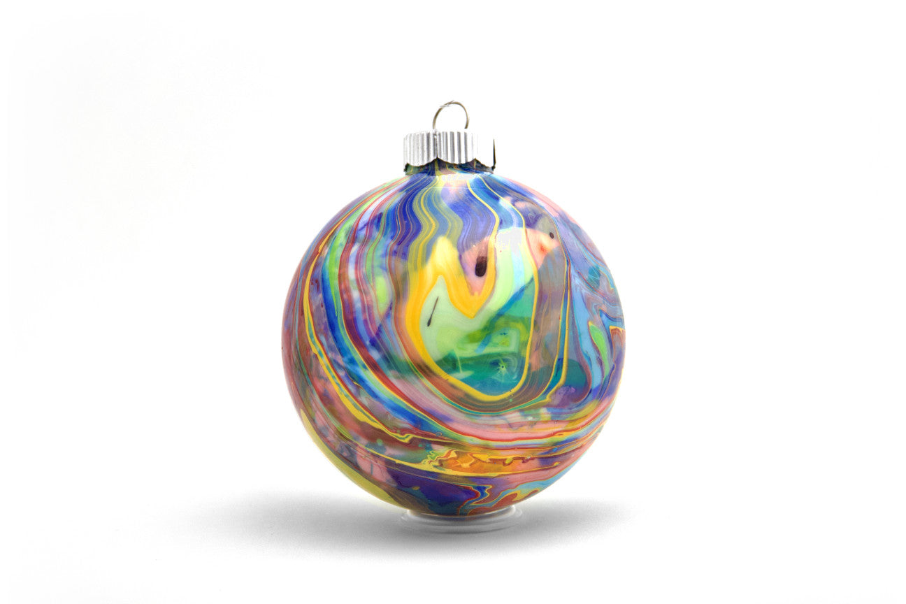 Elegant 4" Painted Glass Ornament