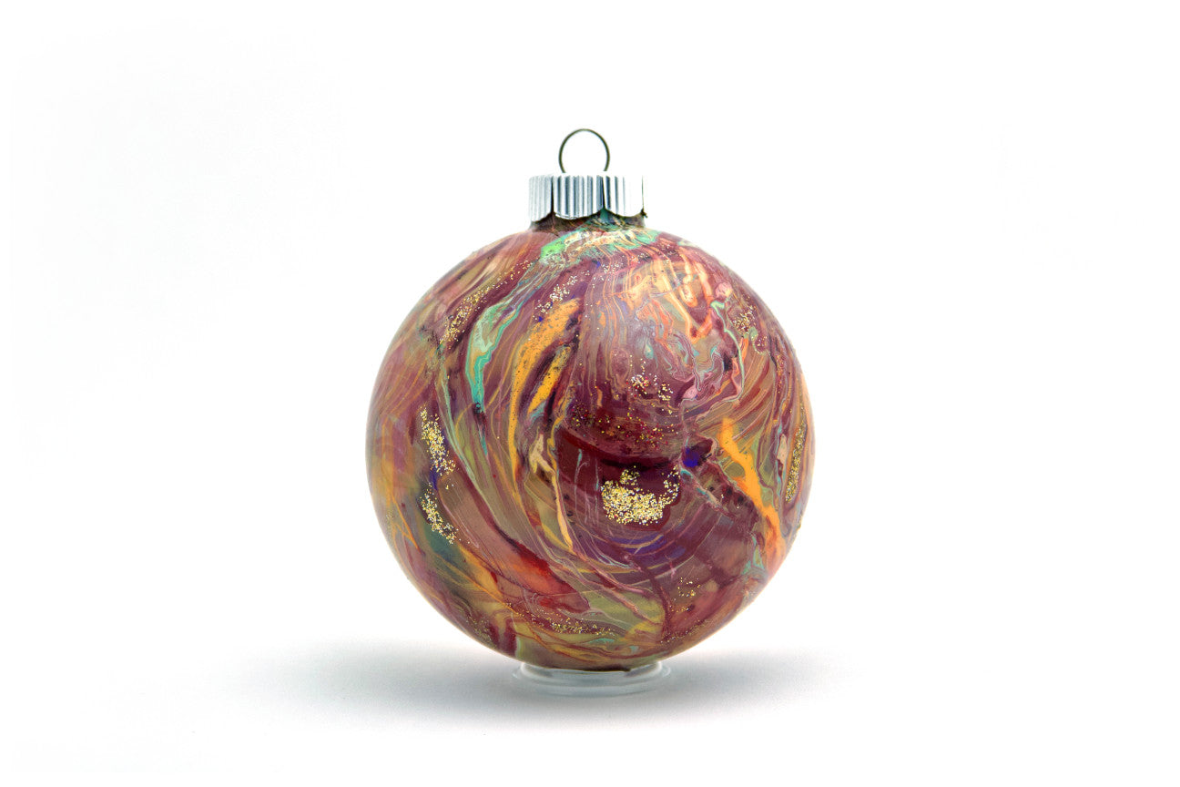 Elegant 4" Painted Glass Ornament