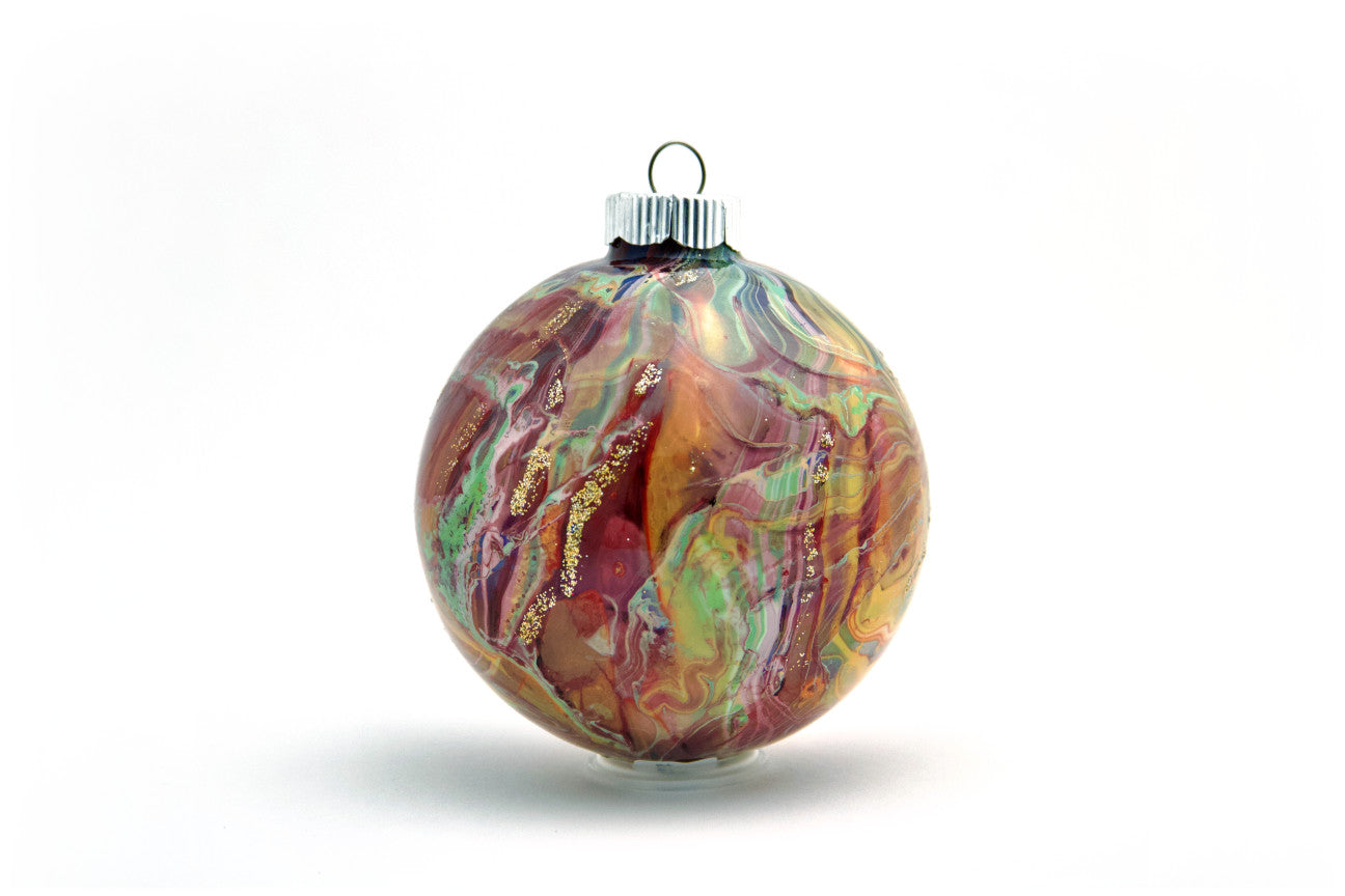 Elegant 4" Painted Glass Ornament