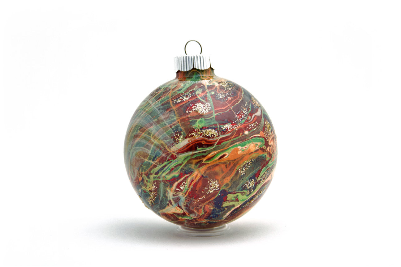 Elegant 4" Painted Glass Ornament