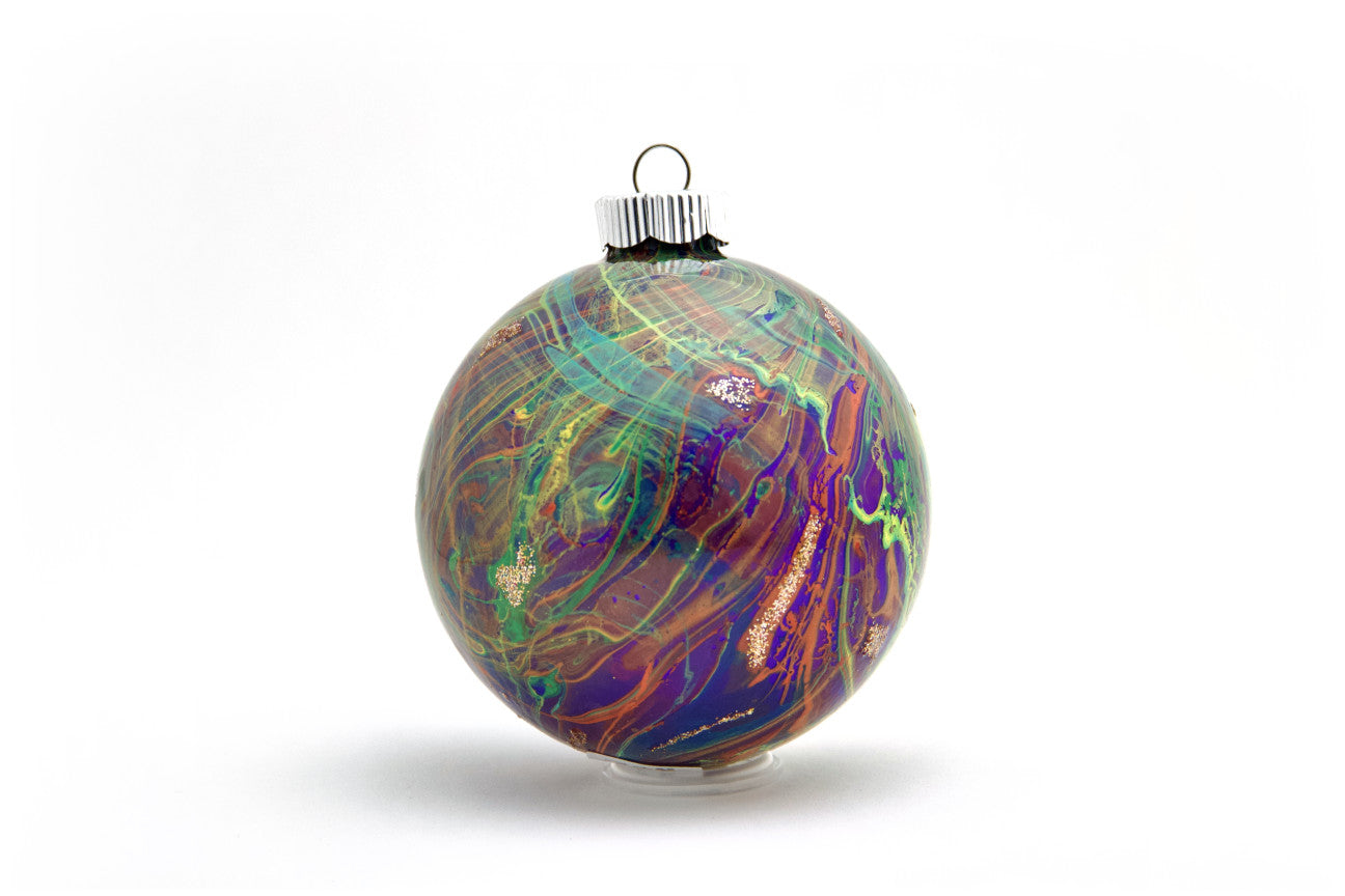 Elegant 4" Painted Glass Ornament