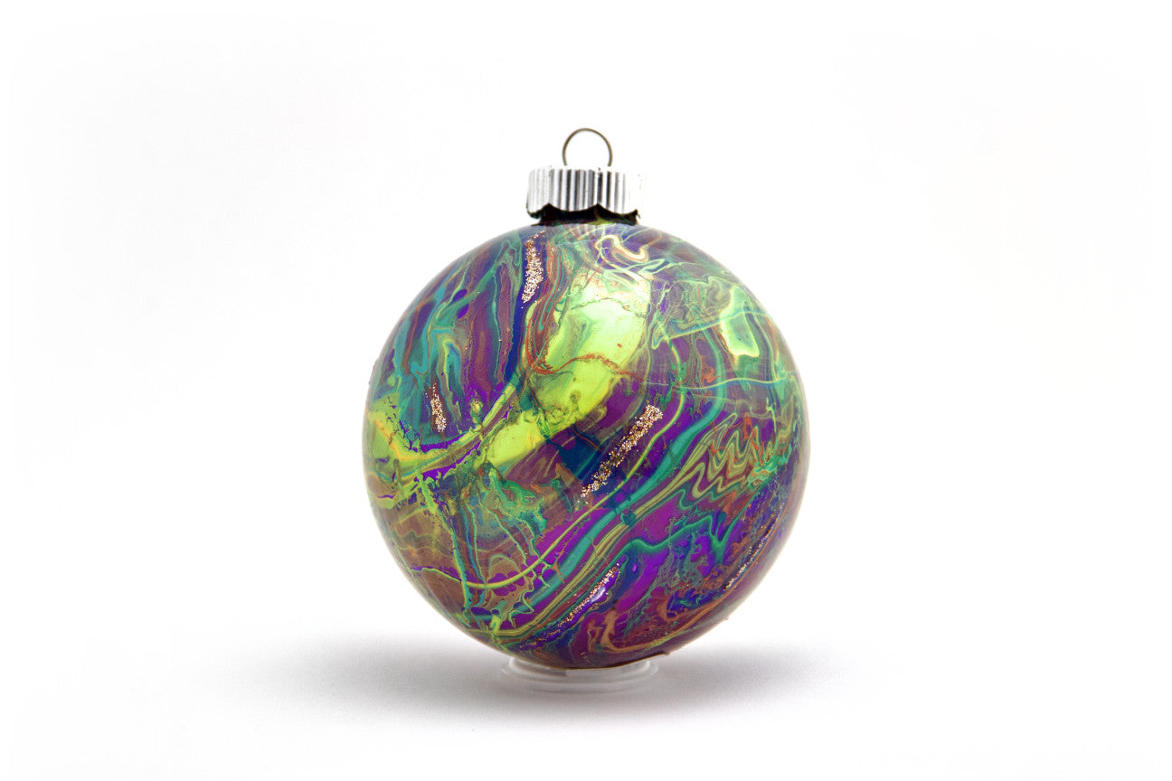 Elegant 4" Painted Glass Ornament