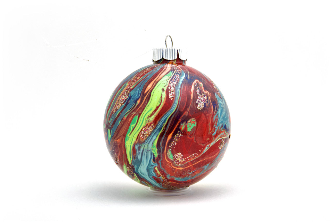 Elegant 4" Painted Glass Ornament