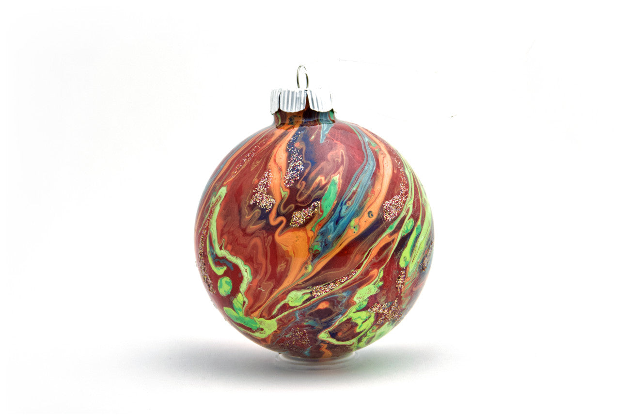 Elegant 4" Painted Glass Ornament