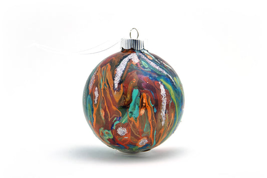 Elegant 4" Painted Glass Ornament