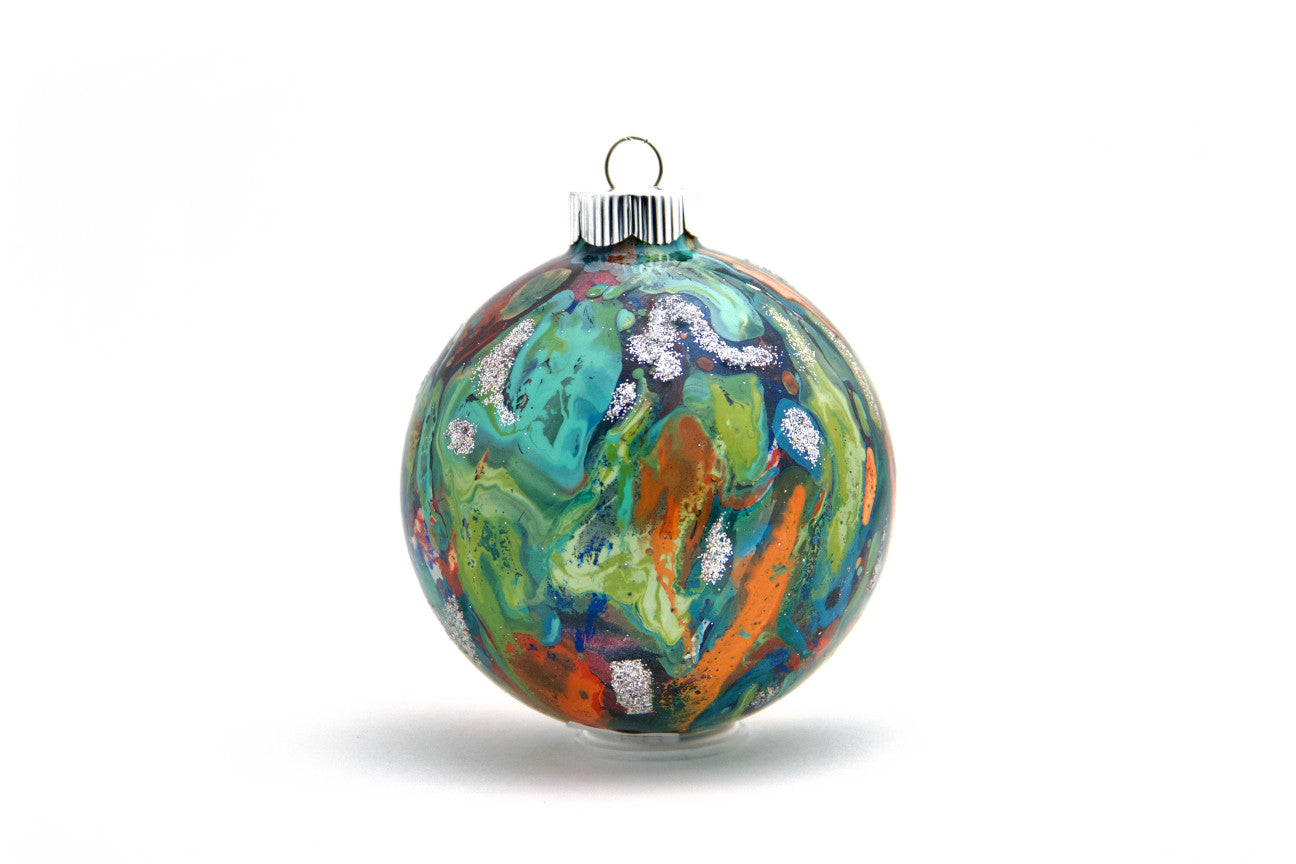 Elegant 4" Painted Glass Ornament