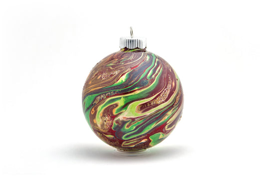 Elegant 4" Painted Glass Ornament