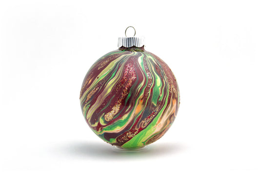 Elegant 4" Painted Glass Ornament