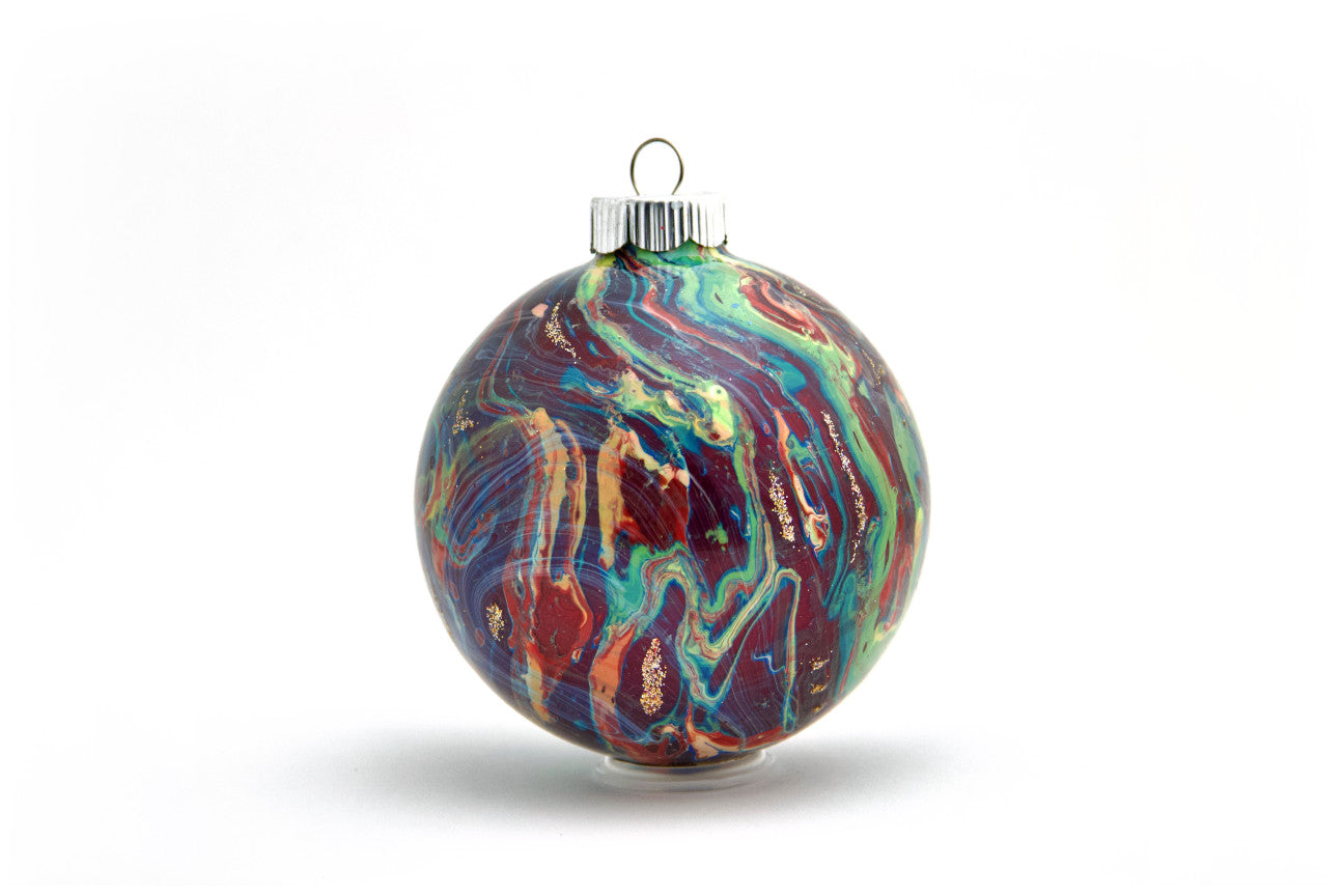 Elegant 4" Painted Glass Ornament