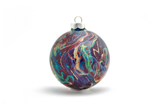 Elegant 4" Painted Glass Ornament