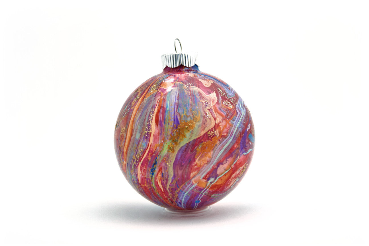 Elegant 4" Painted Glass Ornament