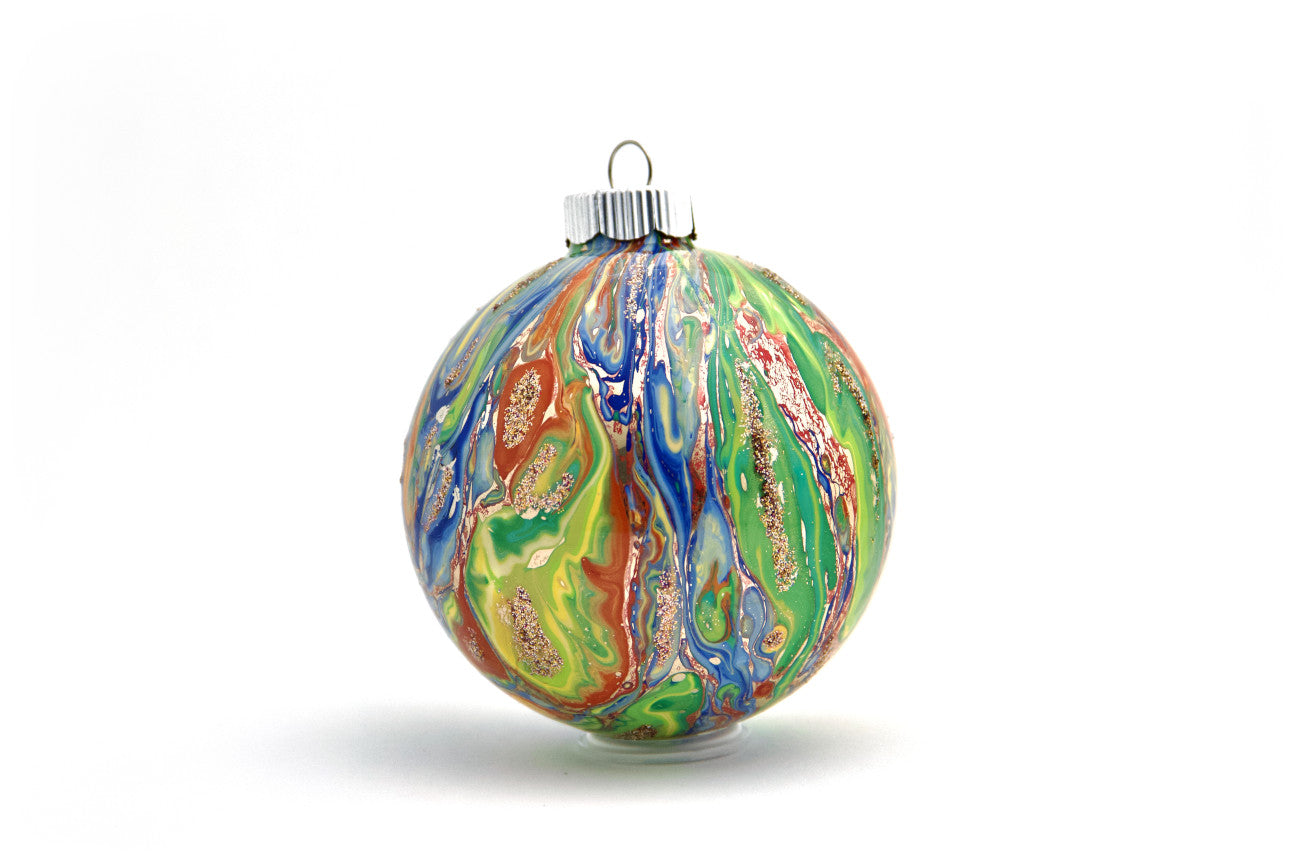 Elegant 4" Painted Glass Ornament