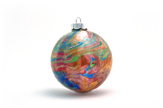 Elegant 4" Painted Glass Ornament