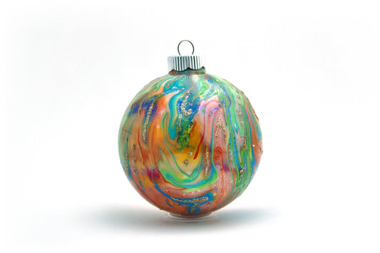 Elegant 4" Painted Glass Ornament
