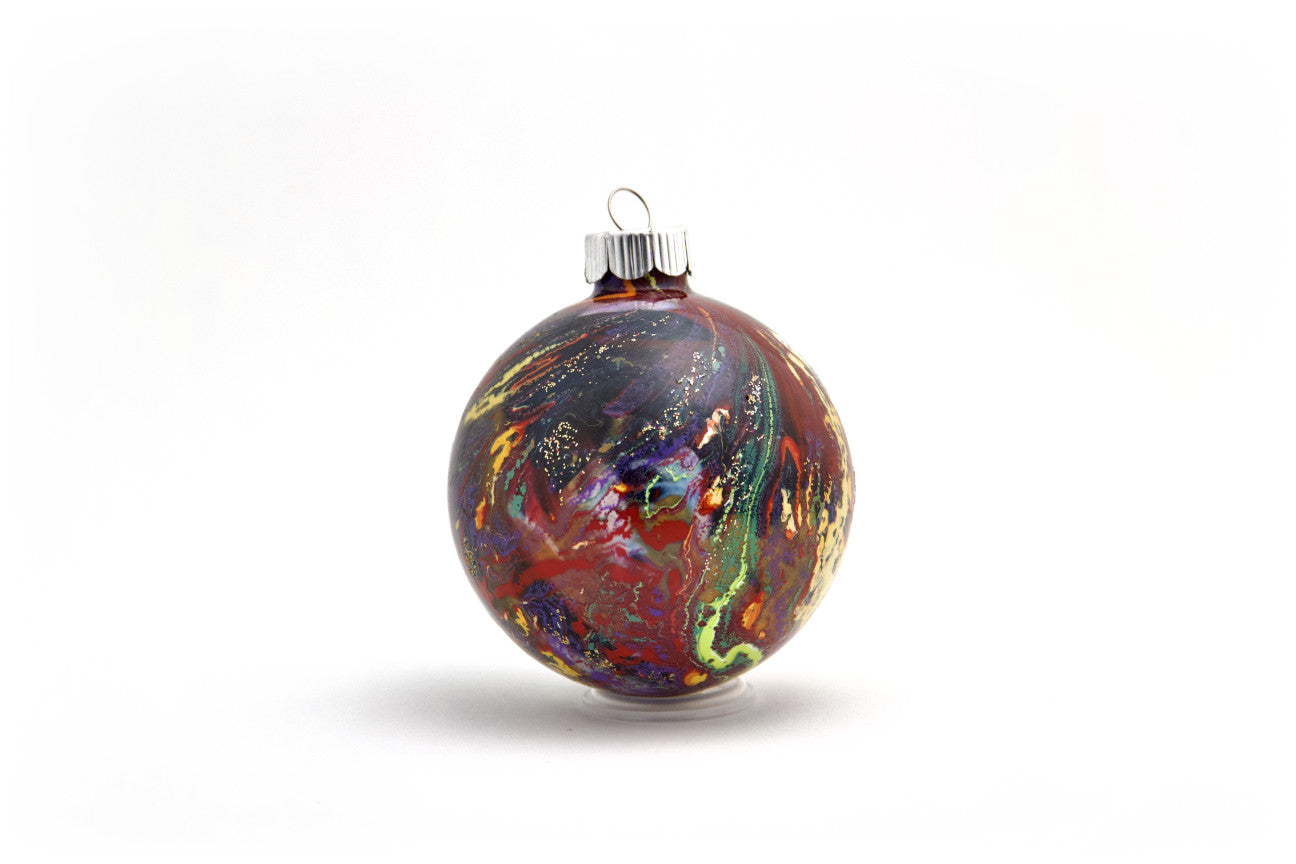 Elegant 4” Painted Glass Ornament