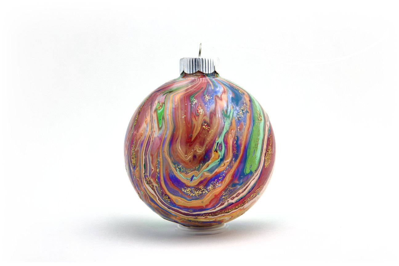 Elegant 4" Painted Glass Ornament