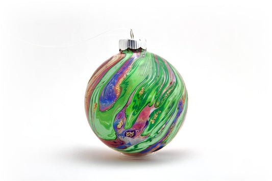 Elegant 4" Painted Glass Ornament